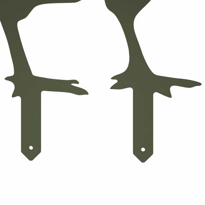 vidaXL Garden Stake Set of 4 47.5 x 30 cm Steel Olive Green