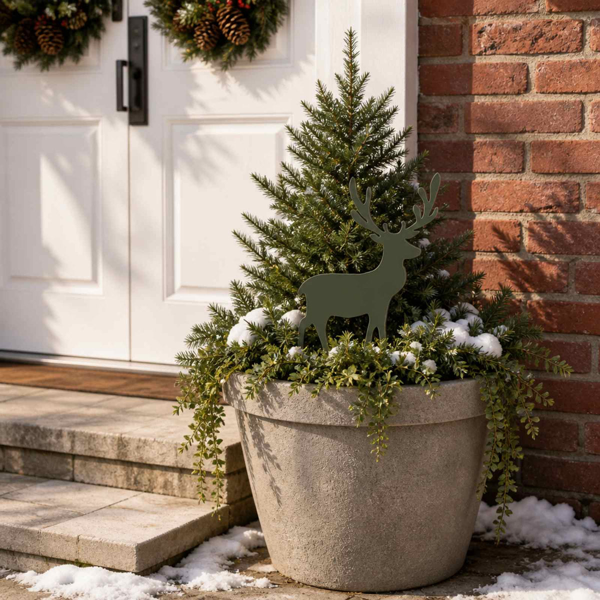 vidaXL Garden Stake 23 x 12 cm Steel Olive Green
