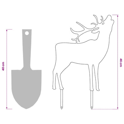 vidaXL Garden Stake 46 x 30 cm Steel Black