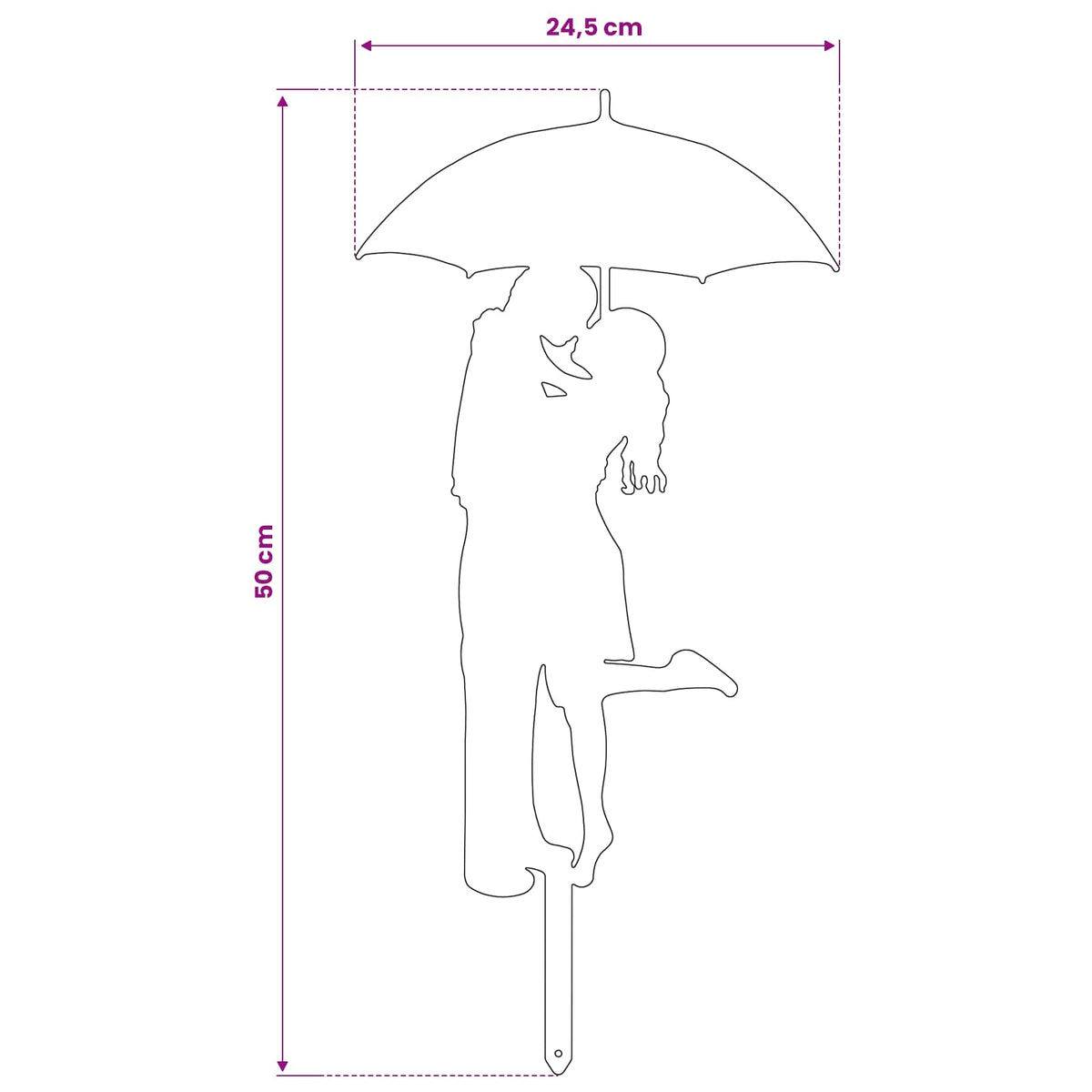 vidaXL Garden Stake 50 x 24.5 cm Steel Anthracite
