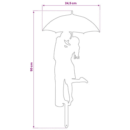 vidaXL Garden Stake 50 x 24.5 cm Steel Anthracite