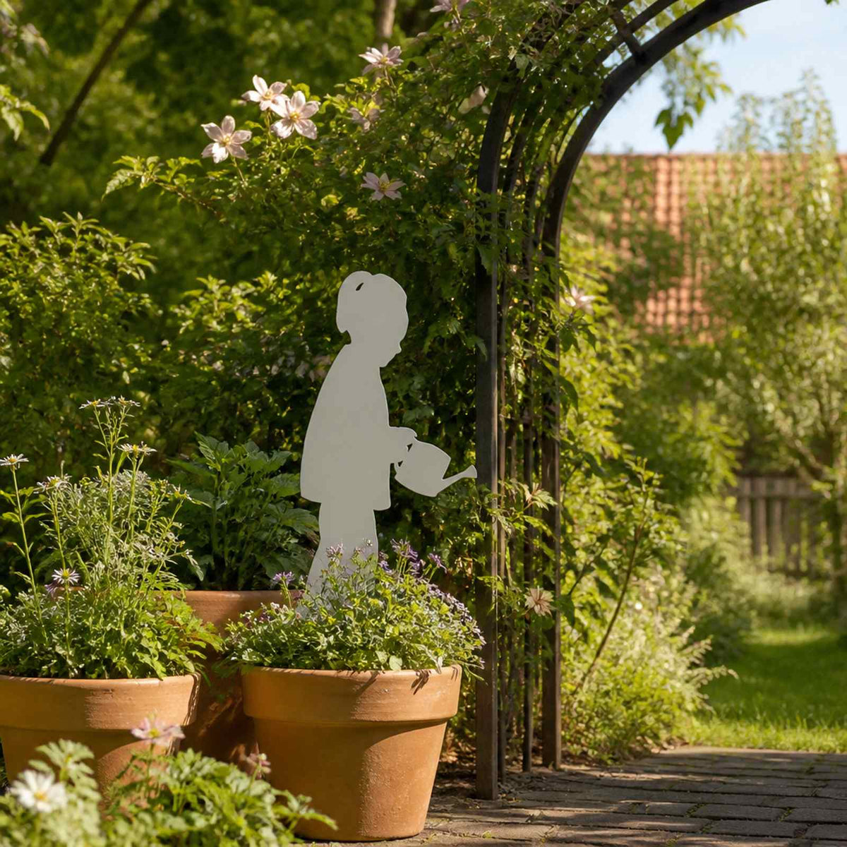 vidaXL Garden Stake 38 x 15 cm Steel White