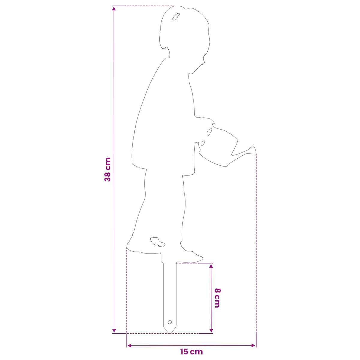 vidaXL Garden Stake 38 x 15 cm Steel White