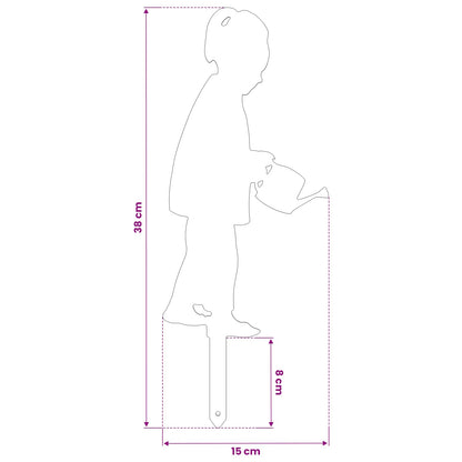 vidaXL Garden Stake 38 x 15 cm Steel White