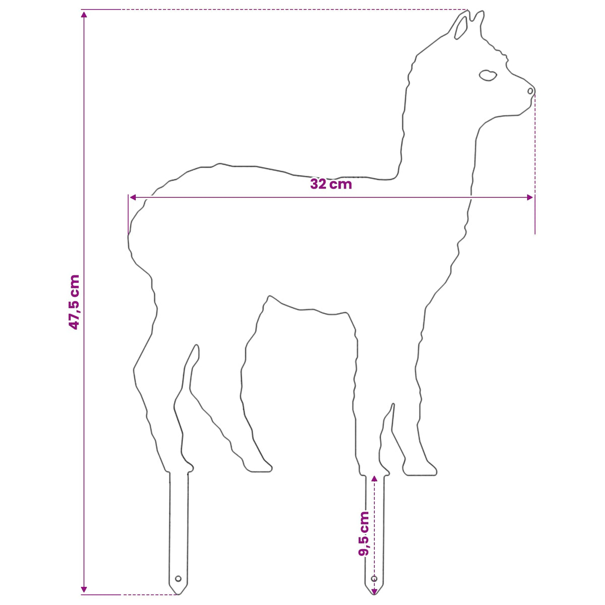vidaXL Garden Stake 47.5 x 32 cm Stainless Steel Silver