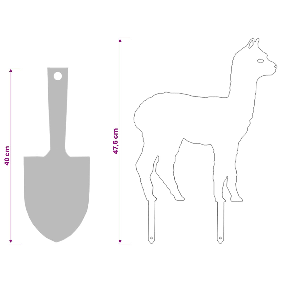 vidaXL Garden Stake 47.5 x 32 cm Galvanised Steel Silver
