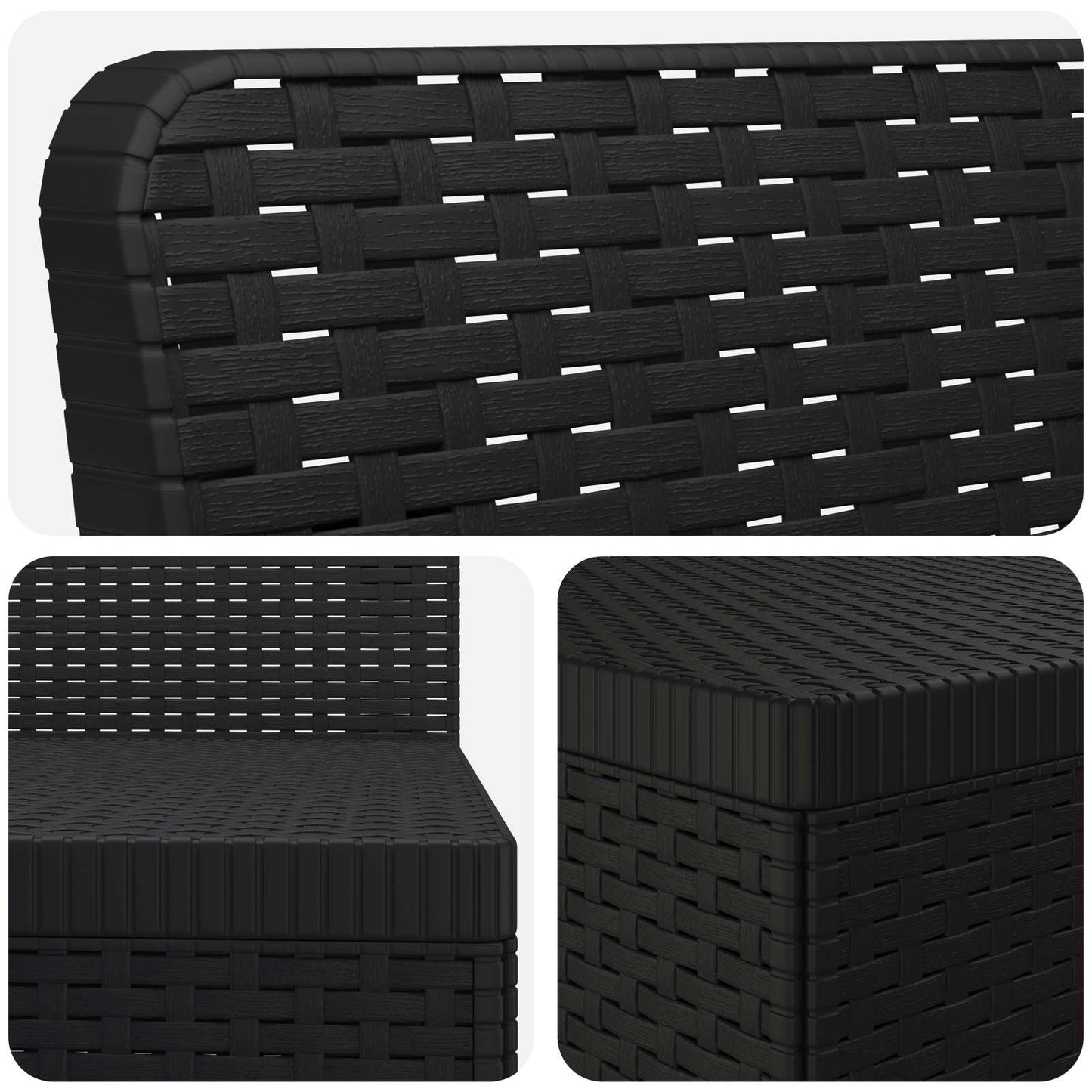 vidaXL 3-Seater Garden Sofa Rattan Look PP Anthracite