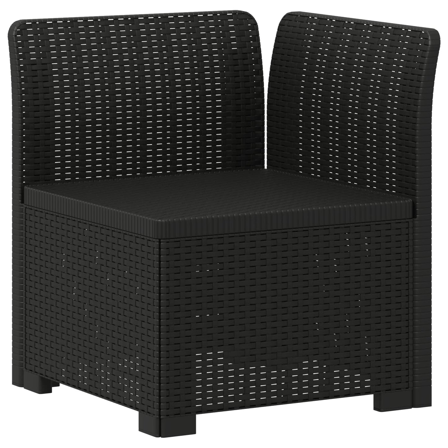 vidaXL 3-Seater Garden Sofa Rattan Look PP Anthracite