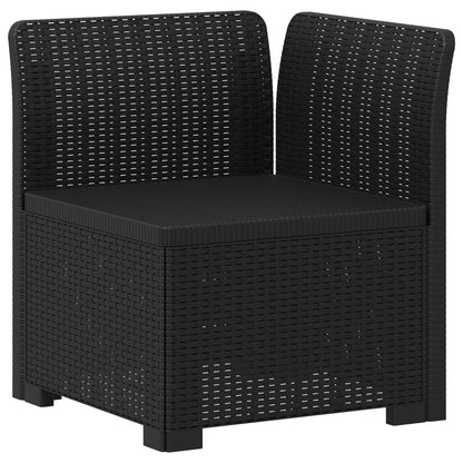 vidaXL 3-Seater Garden Sofa Rattan Look PP Anthracite