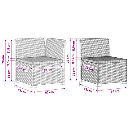 vidaXL 3-Seater Garden Sofa Rattan Look PP Anthracite