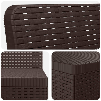 vidaXL 3-Seater Garden Sofa Rattan Look PP Brown