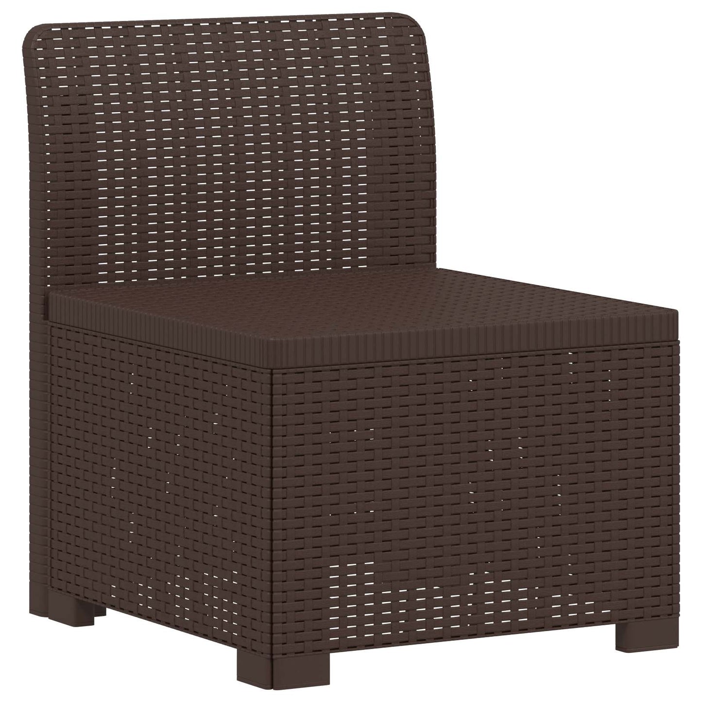 vidaXL 3-Seater Garden Sofa Rattan Look PP Brown