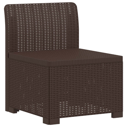 vidaXL 3-Seater Garden Sofa Rattan Look PP Brown