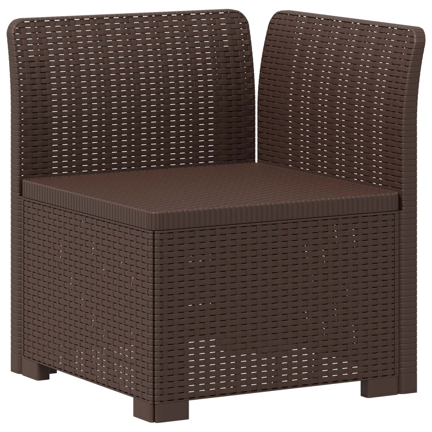 vidaXL 3-Seater Garden Sofa Rattan Look PP Brown
