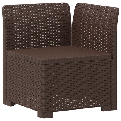 vidaXL 3-Seater Garden Sofa Rattan Look PP Brown