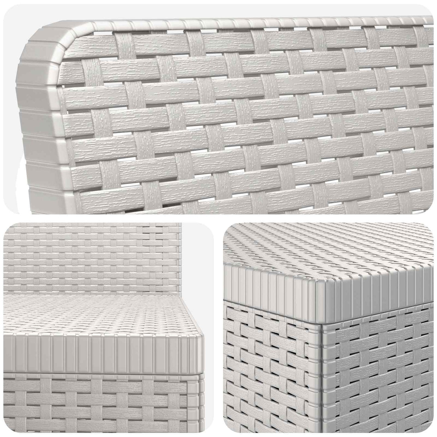 vidaXL 3-Seater Garden Sofa Rattan Look PP White