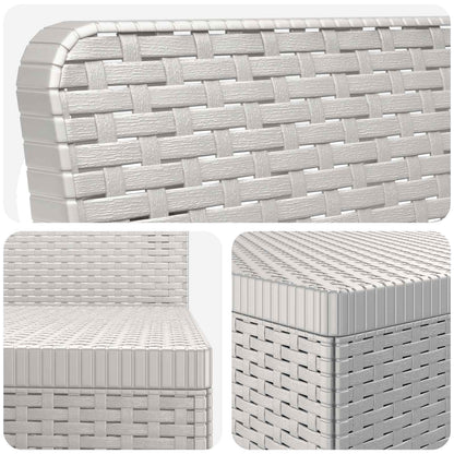 vidaXL 3-Seater Garden Sofa Rattan Look PP White