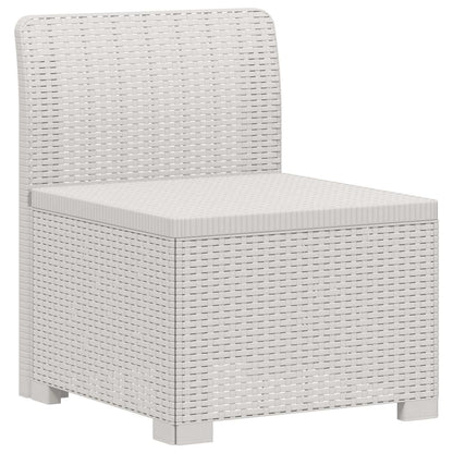vidaXL 3-Seater Garden Sofa Rattan Look PP White