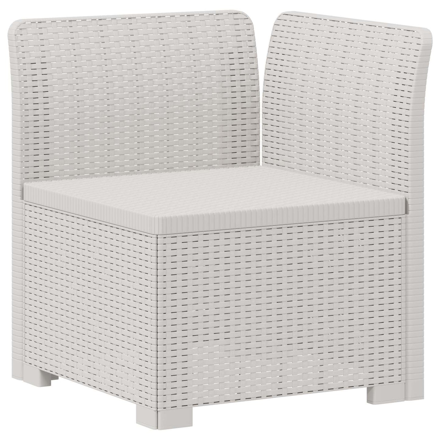 vidaXL 3-Seater Garden Sofa Rattan Look PP White