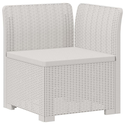 vidaXL 3-Seater Garden Sofa Rattan Look PP White
