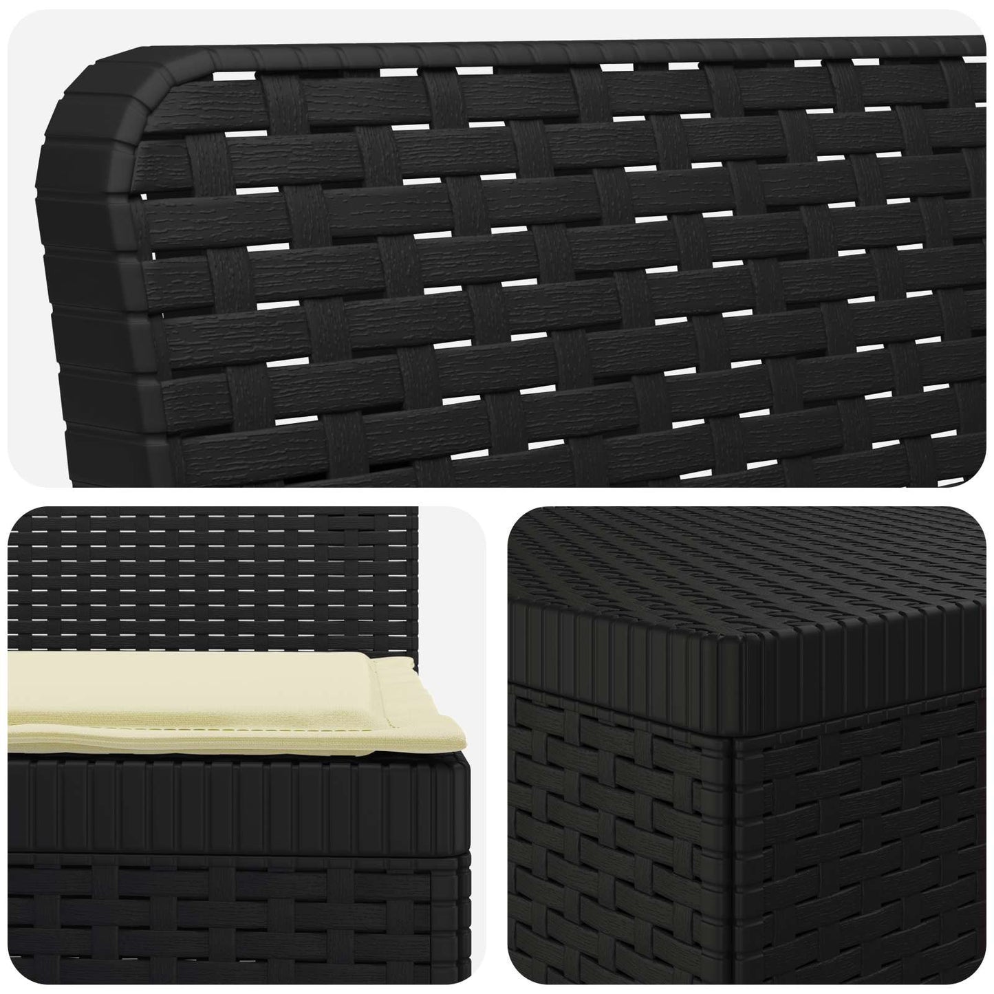 vidaXL 3-Seater Garden Sofa with Cushions Rattan Look PP Anthracite