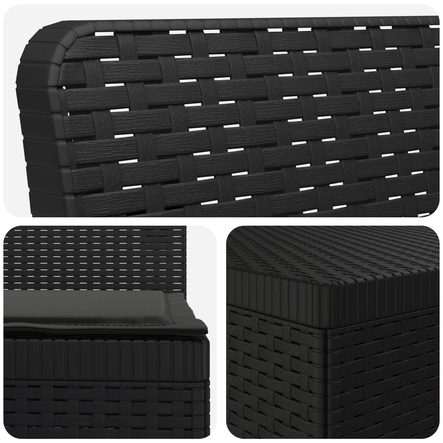 vidaXL 3-Seater Garden Sofa with Cushions Rattan Look PP Anthracite