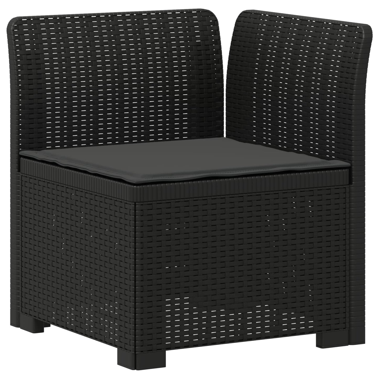 vidaXL 3-Seater Garden Sofa with Cushions Rattan Look PP Anthracite