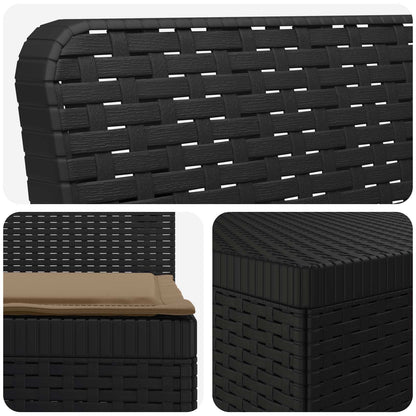 vidaXL 3-Seater Garden Sofa with Cushions Rattan Look PP Anthracite