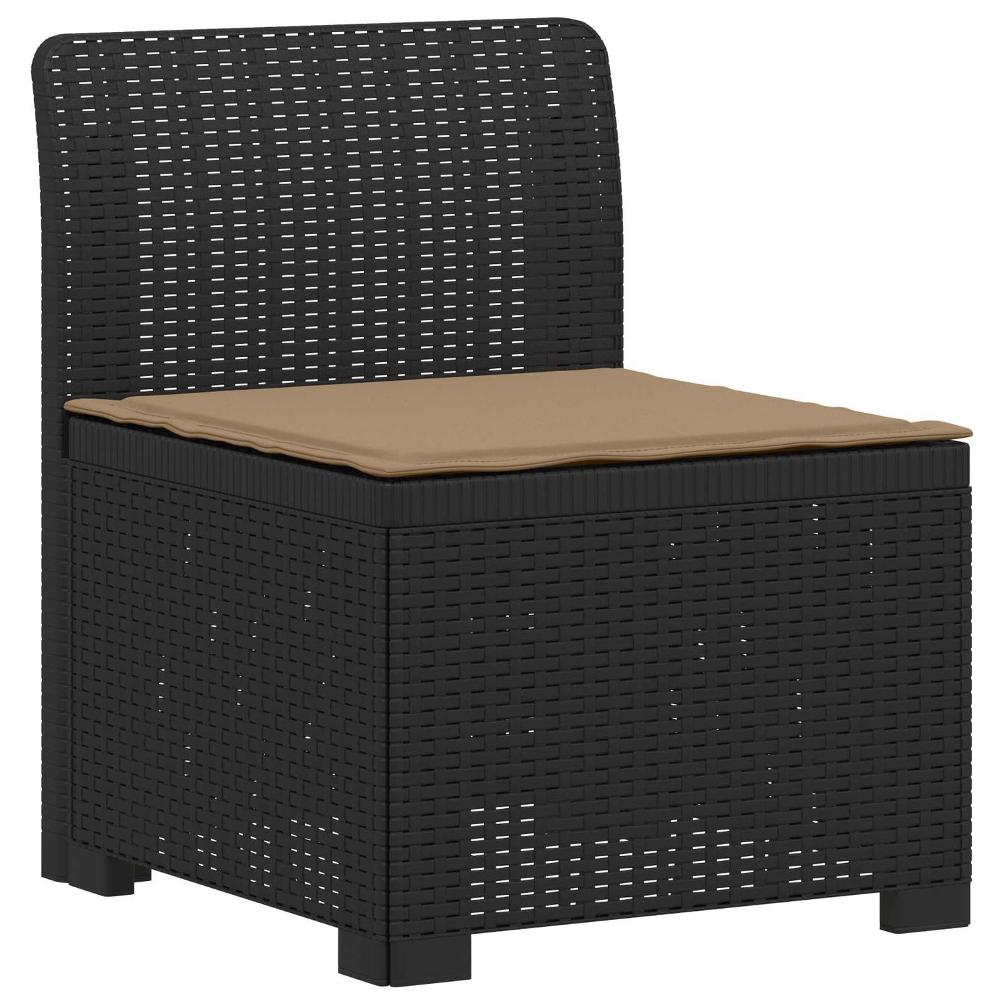 vidaXL 3-Seater Garden Sofa with Cushions Rattan Look PP Anthracite