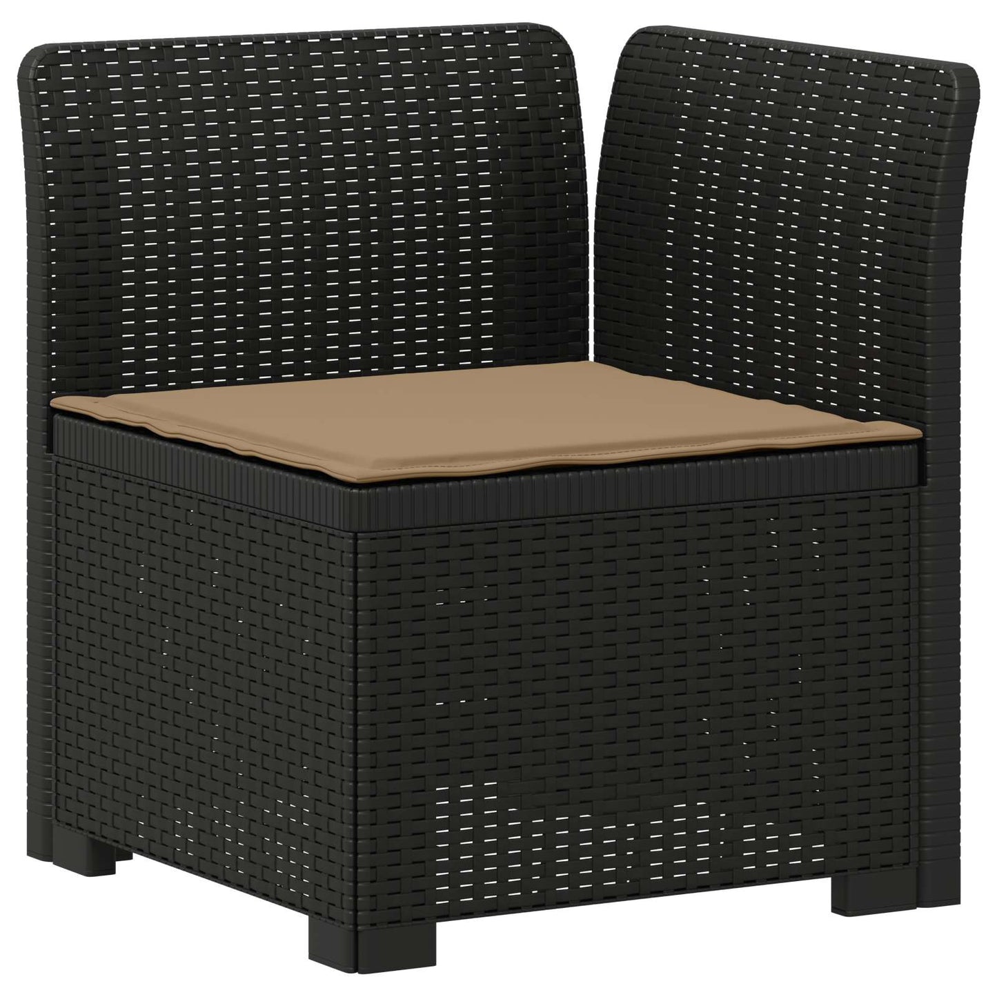 vidaXL 3-Seater Garden Sofa with Cushions Rattan Look PP Anthracite