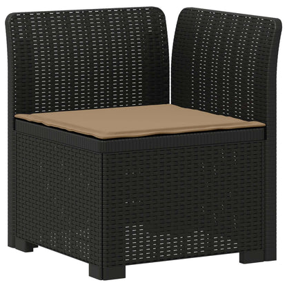 vidaXL 3-Seater Garden Sofa with Cushions Rattan Look PP Anthracite