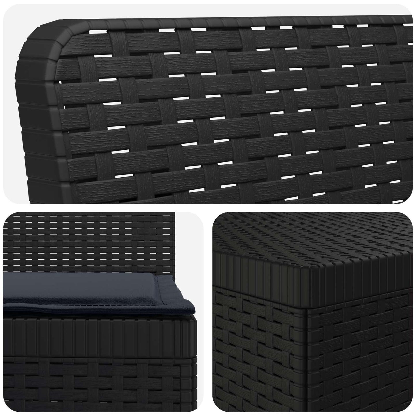 vidaXL 3-Seater Garden Sofa with Cushions Rattan Look PP Anthracite