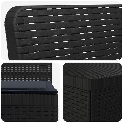 vidaXL 3-Seater Garden Sofa with Cushions Rattan Look PP Anthracite