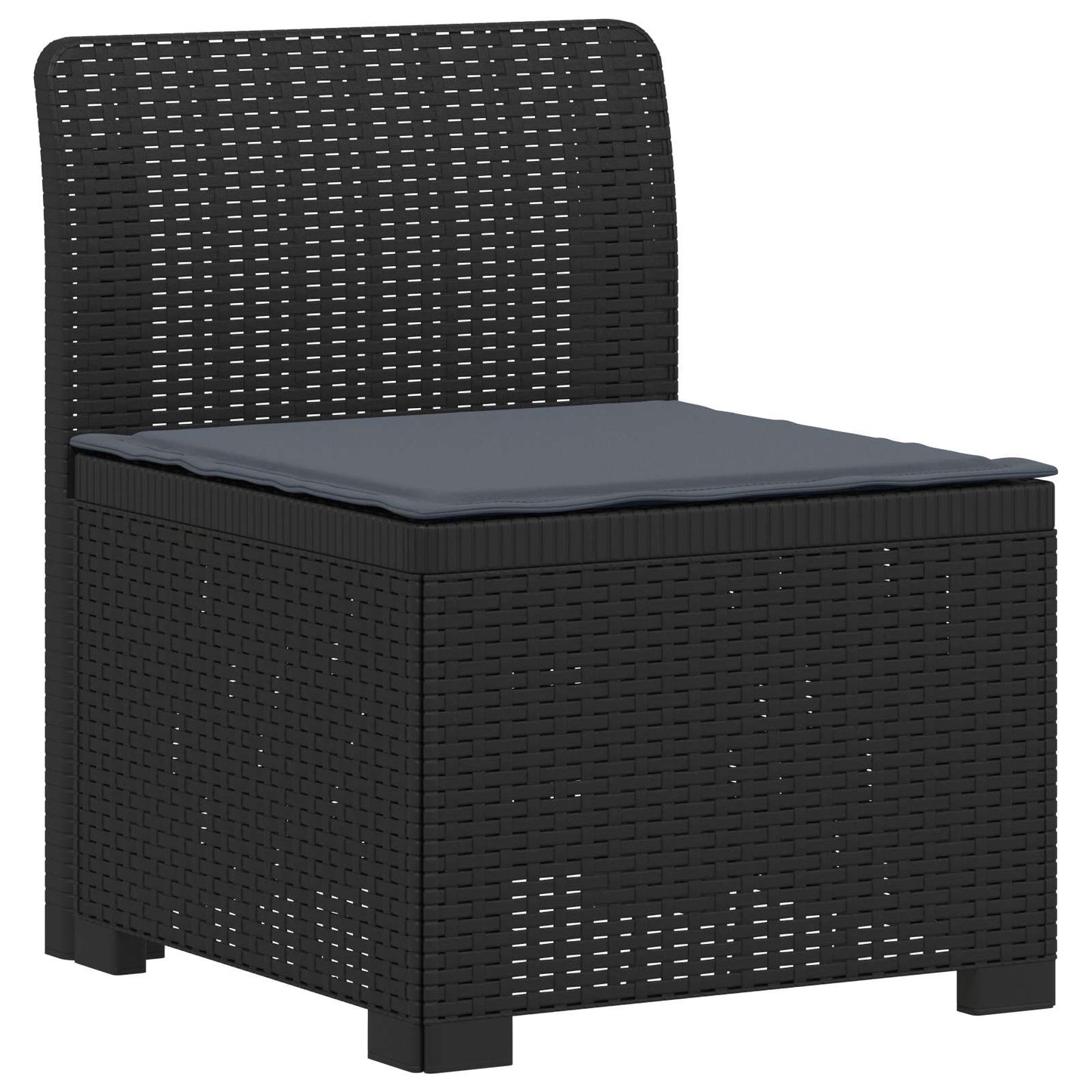 vidaXL 3-Seater Garden Sofa with Cushions Rattan Look PP Anthracite