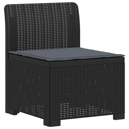 vidaXL 3-Seater Garden Sofa with Cushions Rattan Look PP Anthracite