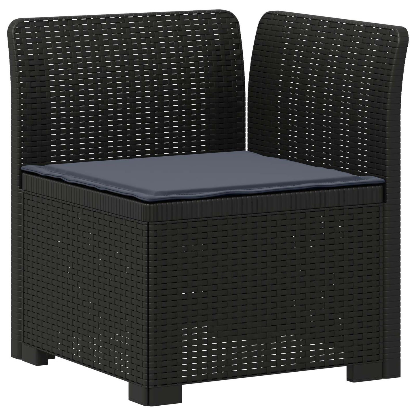 vidaXL 3-Seater Garden Sofa with Cushions Rattan Look PP Anthracite