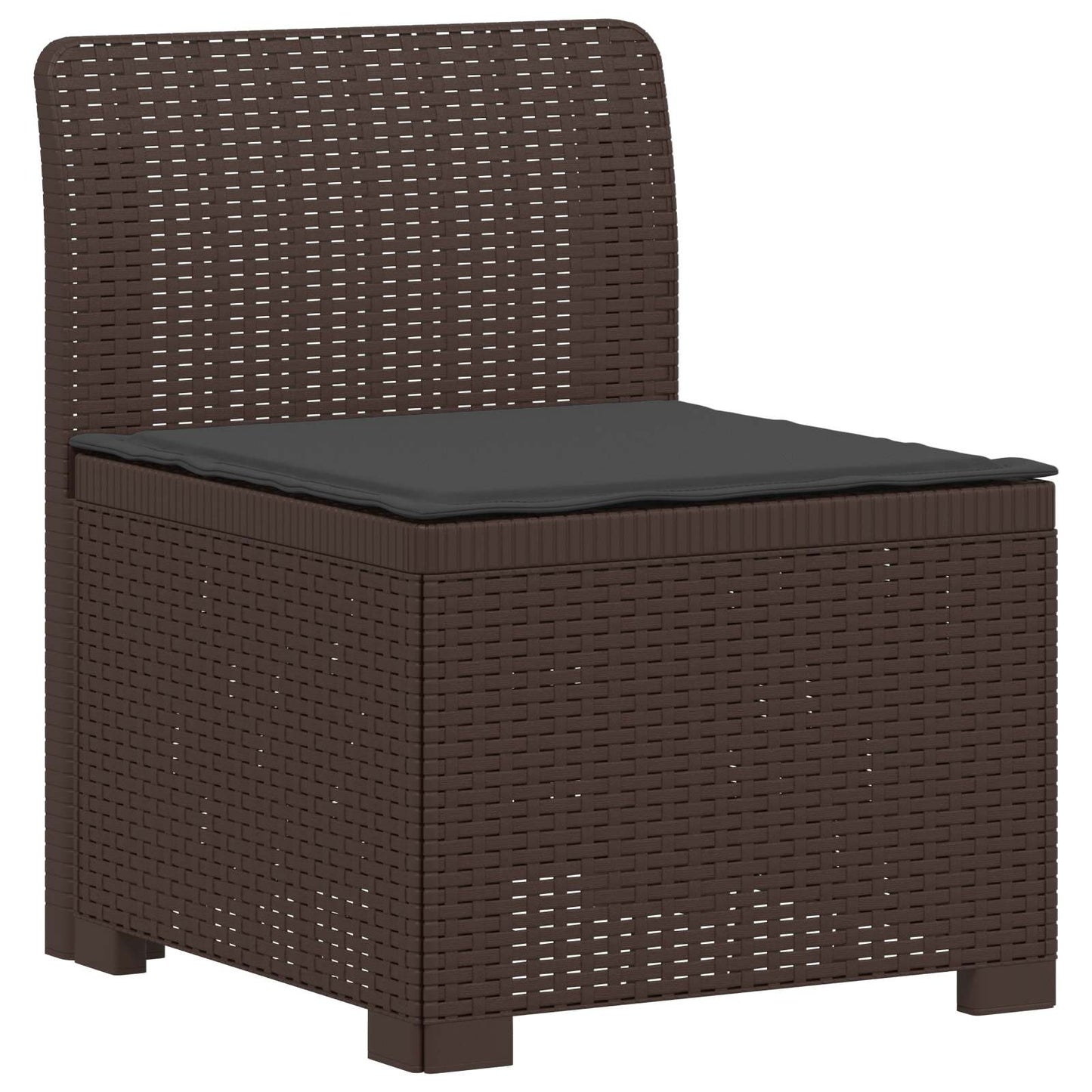 vidaXL 3-Seater Garden Sofa with Cushions Rattan Look PP Brown
