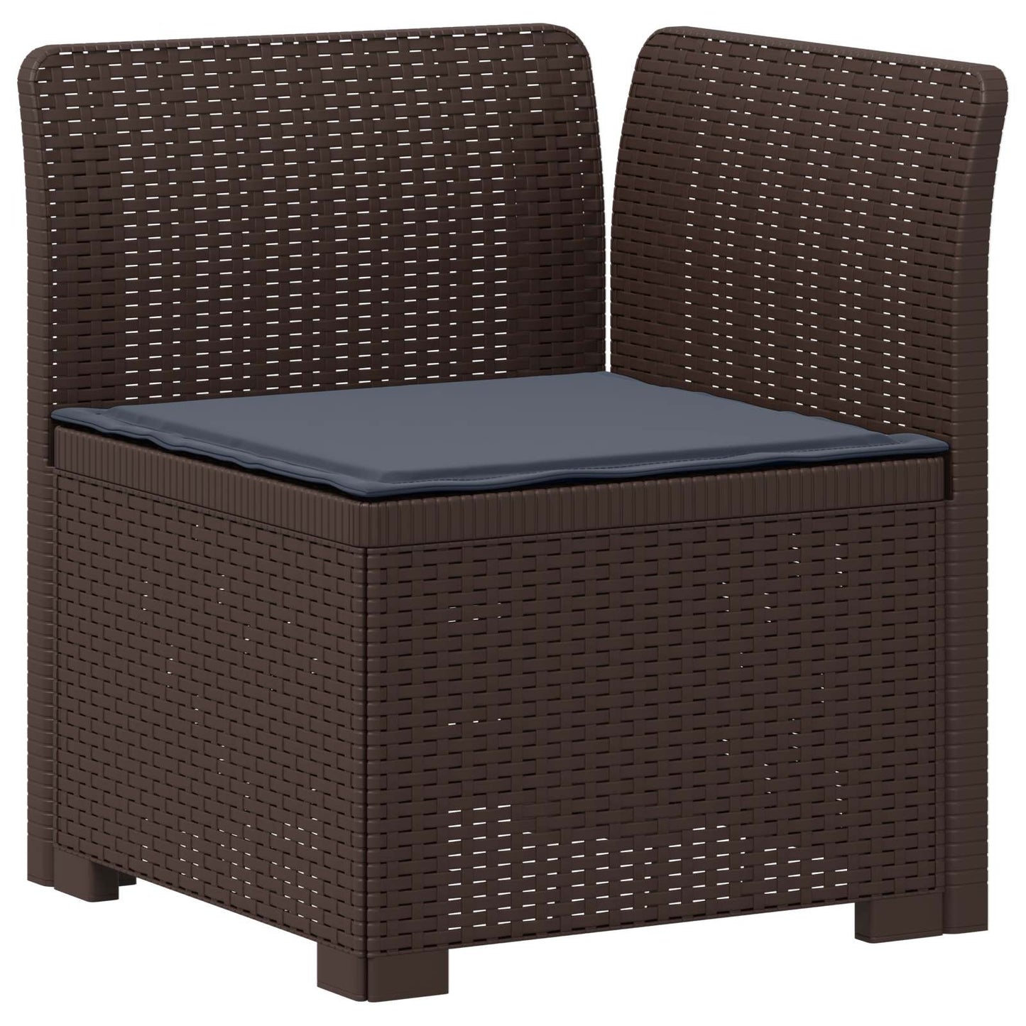 vidaXL 3-Seater Garden Sofa with Cushions Rattan Look PP Brown