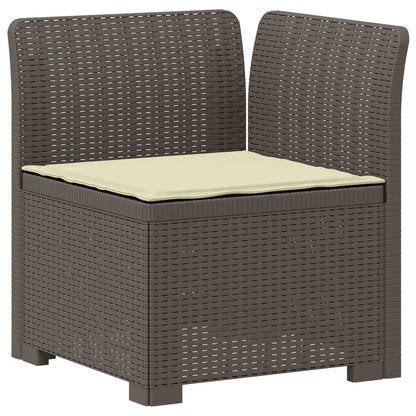 vidaXL 3-Seater Garden Sofa with Cushions Rattan Look PP Light Grey