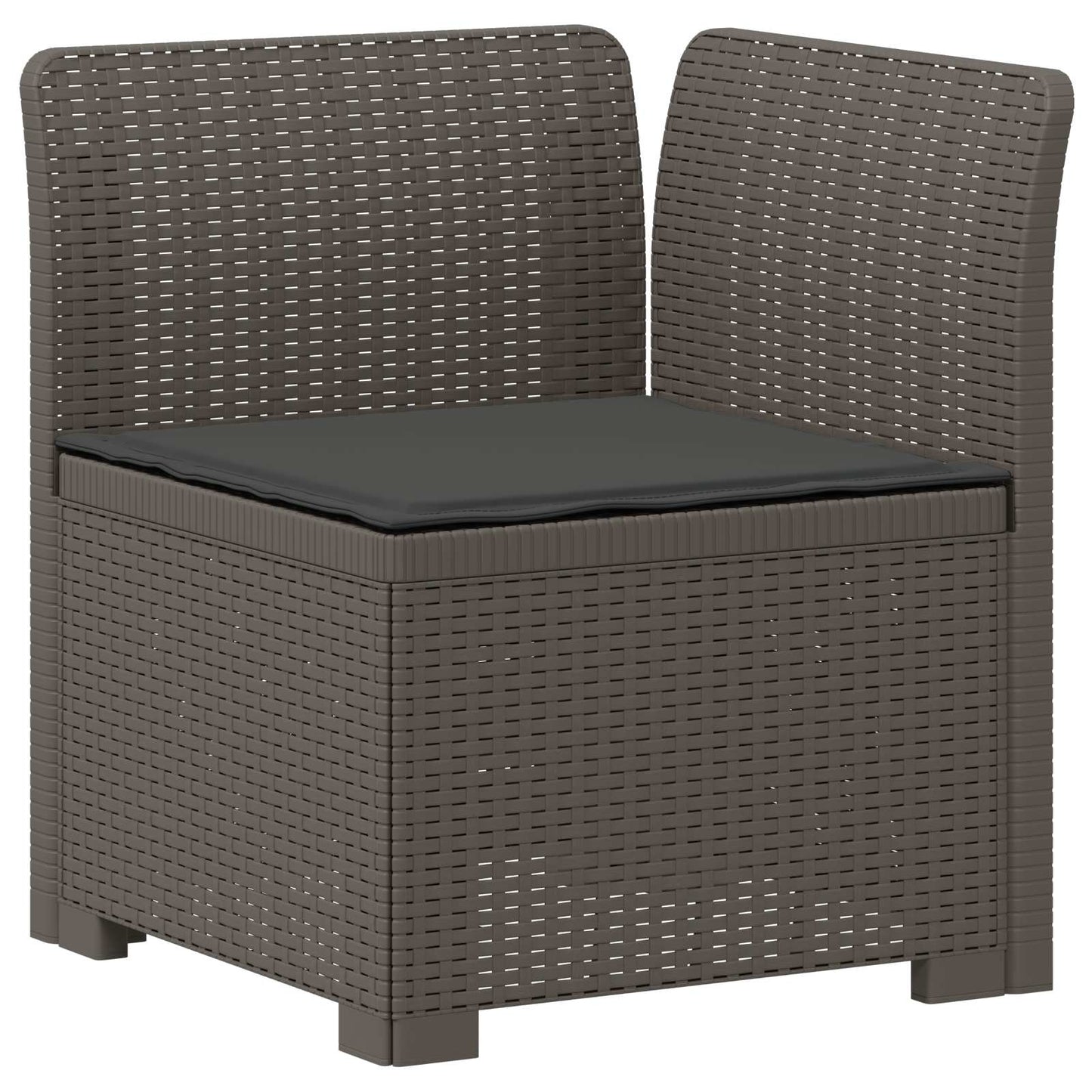 vidaXL 3-Seater Garden Sofa with Cushions Rattan Look PP Light Grey