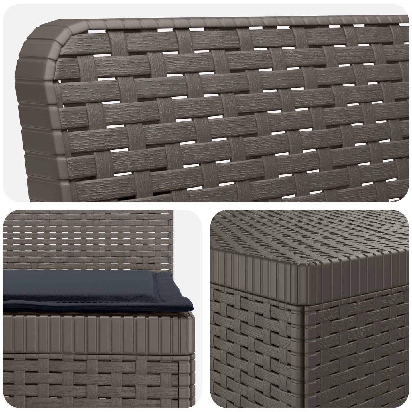 vidaXL 3-Seater Garden Sofa with Cushions Rattan Look PP Light Grey