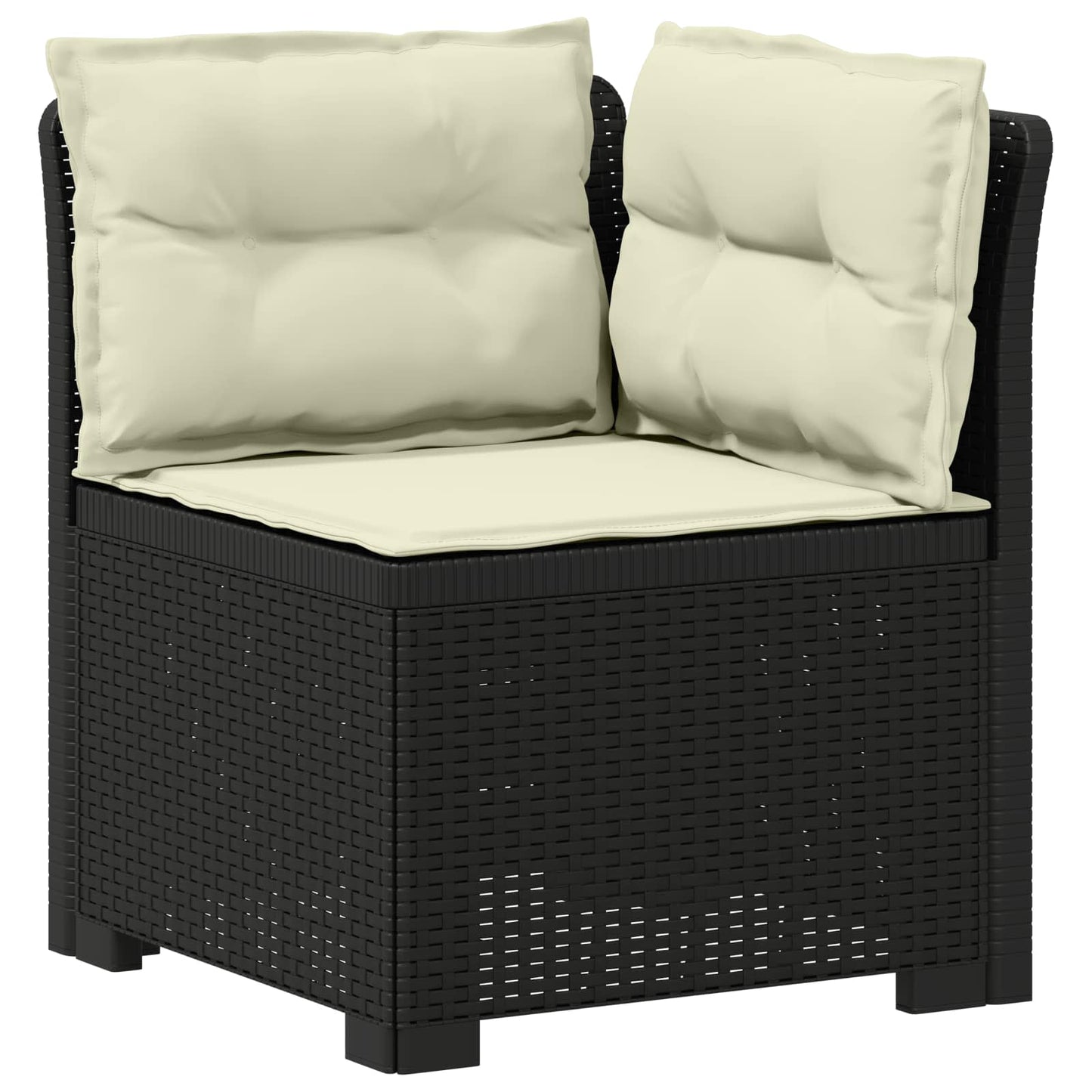 vidaXL 3-Seater Garden Sofa with Cushions Rattan Look PP Anthracite