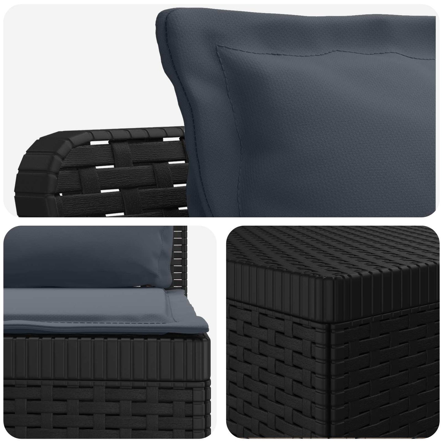 vidaXL 3-Seater Garden Sofa with Cushions Rattan Look PP Anthracite