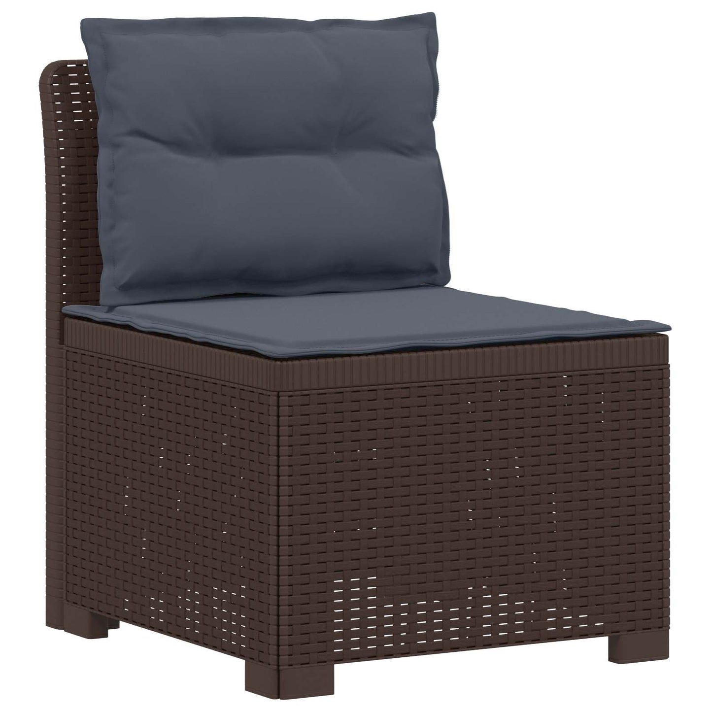 vidaXL 3-Seater Garden Sofa with Cushions Rattan Look PP Brown