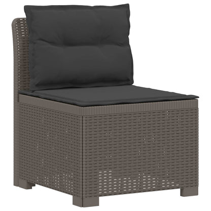 vidaXL 3-Seater Garden Sofa with Cushions Rattan Look PP Light Grey