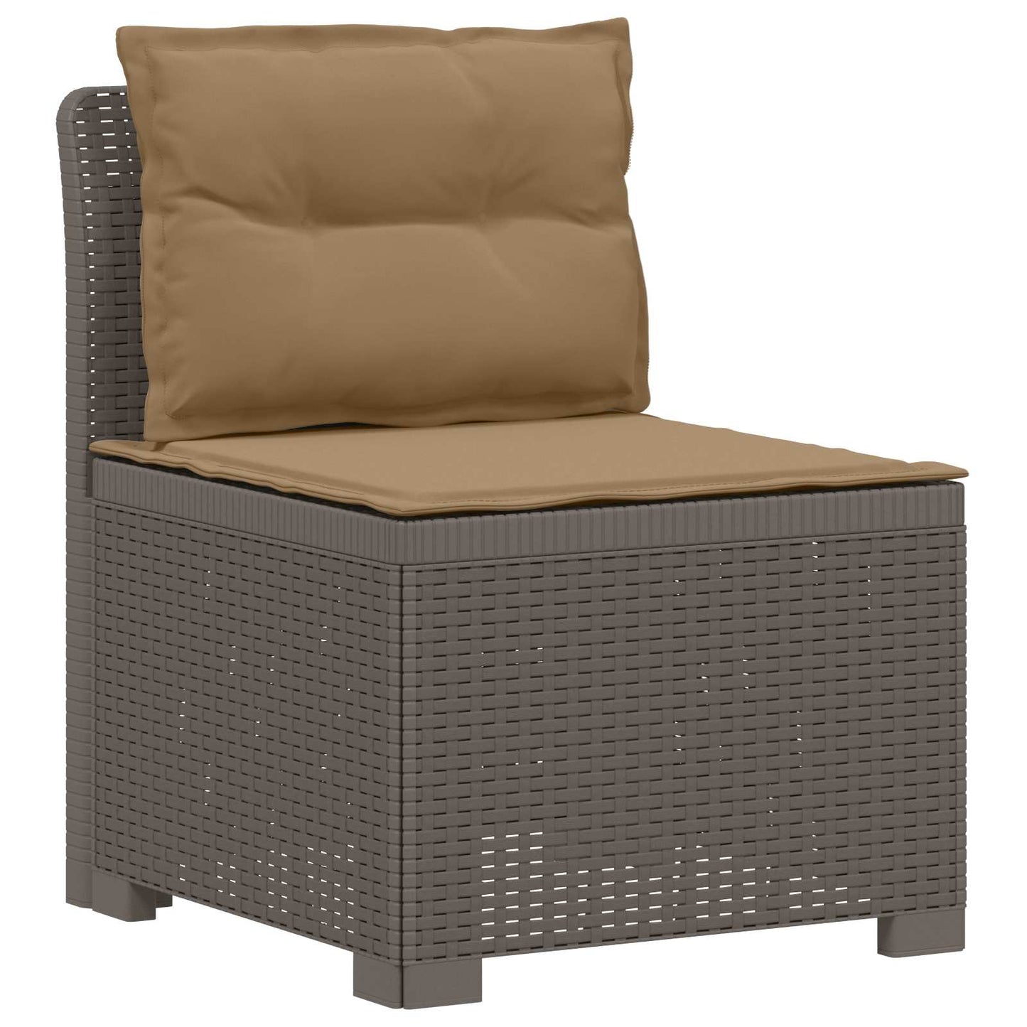 vidaXL 3-Seater Garden Sofa with Cushions Rattan Look PP Light Grey