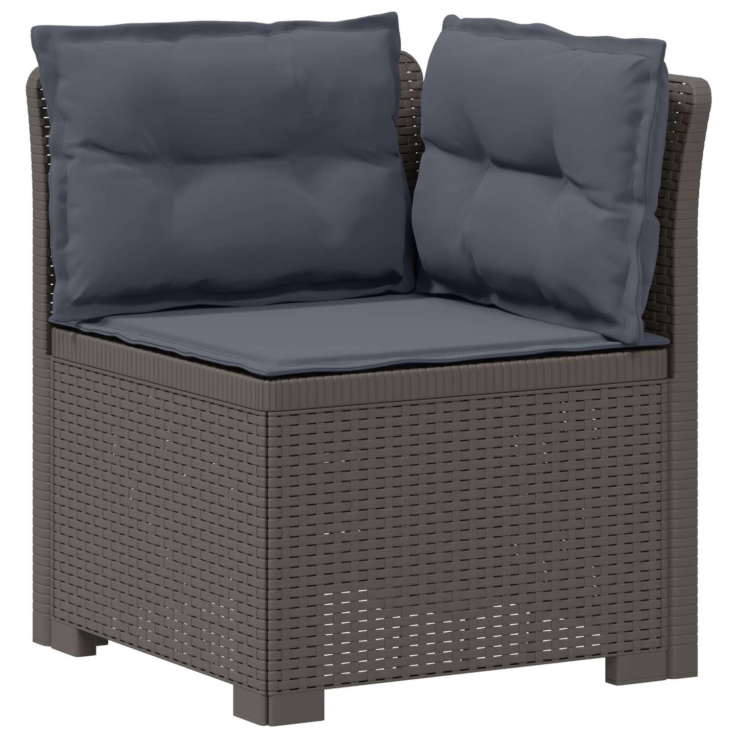 vidaXL 3-Seater Garden Sofa with Cushions Rattan Look PP Light Grey