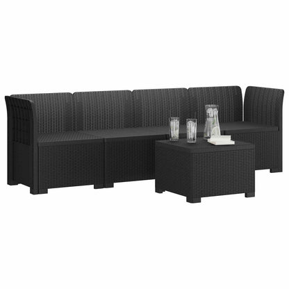 vidaXL 4-Seater Garden Sofa Rattan Look PP Anthracite