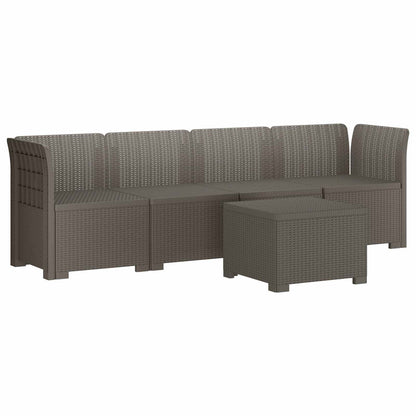 vidaXL 4-Seater Garden Sofa Rattan Look PP Light Grey