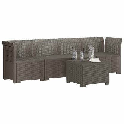 vidaXL 4-Seater Garden Sofa Rattan Look PP Light Grey
